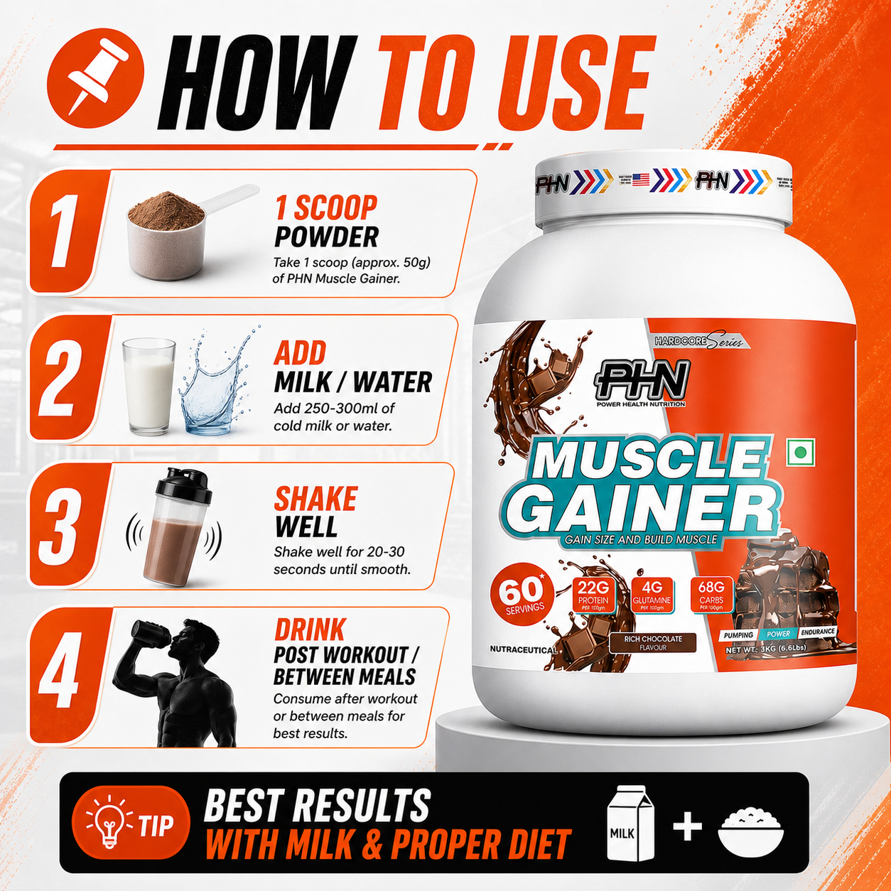 PHN Muscle Gainer Powder